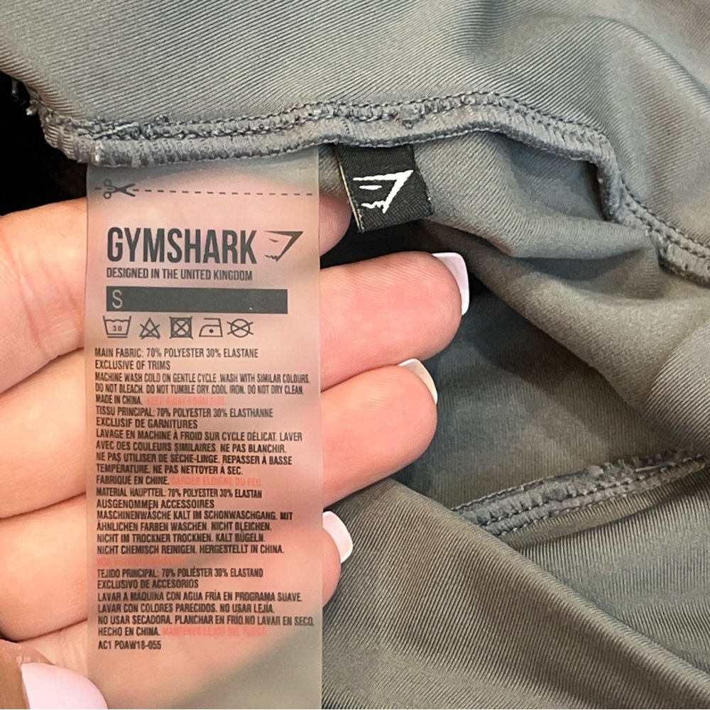 Gymshark Crossover Waist Leggings Women’s Small Gray Black Criss-Cross Running - Picture 7 of 8